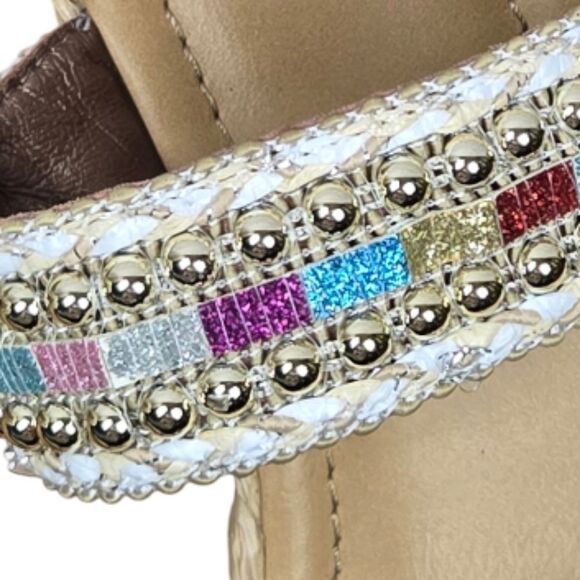 Y-Not Straw Wedge Sandals Huzzah Espadrilles Platform Shoes 8.5 Women's Colorful - Picture 6 of 12